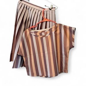 Striped Top and Skirt Set